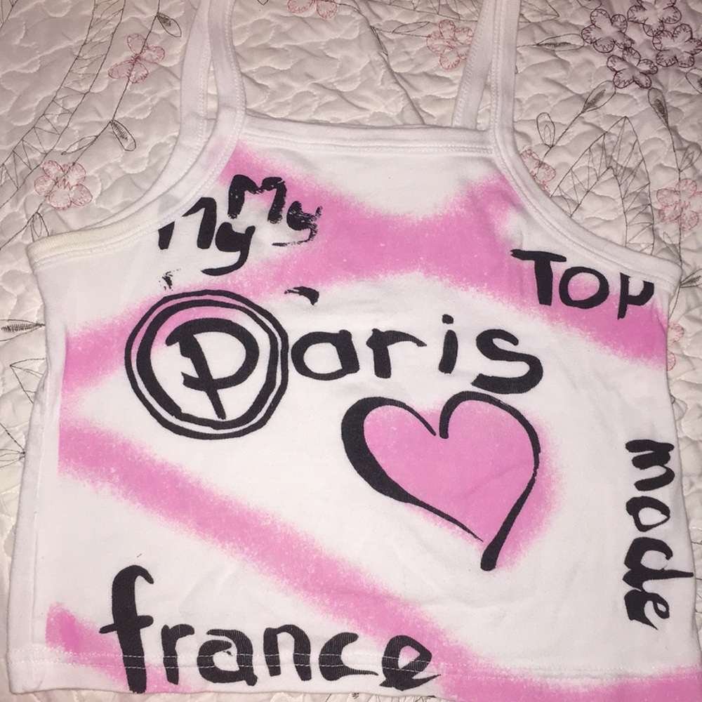 Casual White and Pink Crop Top